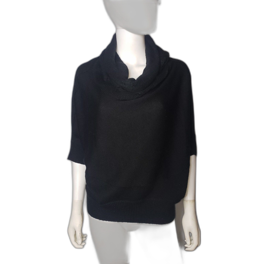 DEREK HEART Black Dolman Sleeve Cowl Neck Loose Fit Sweater Womens Size Medium